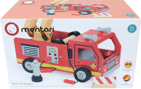 Vehículos Mentari - camión de bomberos - 22,5x13,5x13cm - con accesorios - 3 años
