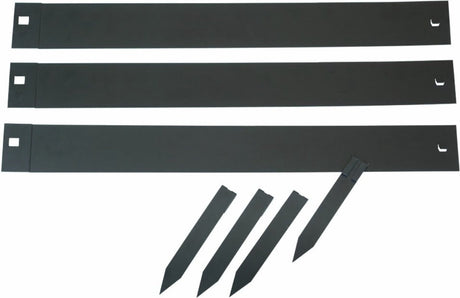 Naturaleza - Borde para bordillo (juego de 3) - Acero galvanizado - Incluye estacas para el suelo - Negro - Borde para césped
