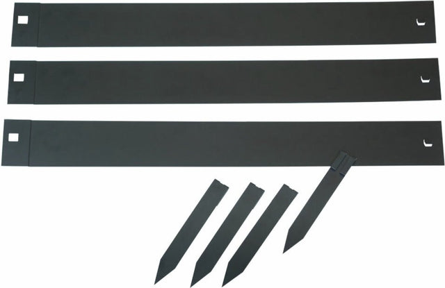 Naturaleza - Borde para bordillo (juego de 3) - Acero galvanizado - Incluye estacas para el suelo - Negro - Borde para césped