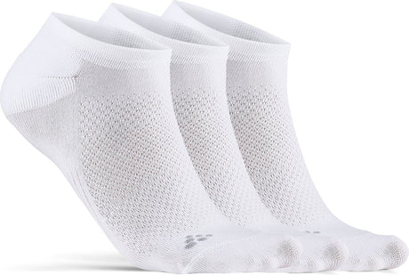 Craft core dry footies paquete de 3 calcetines deportivos unisex - blanco