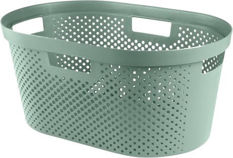 Curver - infinitos puntos reciclados - cesto para la ropa sucia - 40l - verde