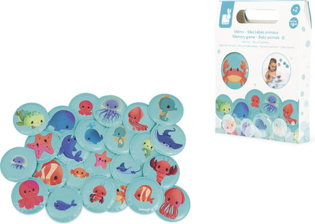 Janod - juguetes de baño - juego de memoria animalitos