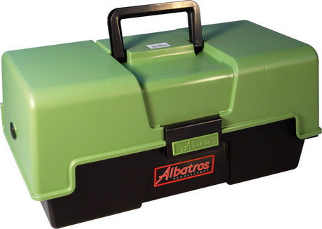 Maletín de pesca Albatros - con 3 cajones - 43 x 21 x 20 cm - verde -