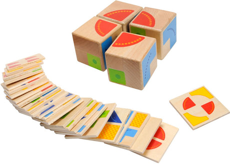 Cubo de juego con patrón de madera Goki.