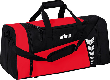 Bolsa de deporte Erima Six Wings (mediana) con bolsillos laterales - negro rojo | tamaño: m