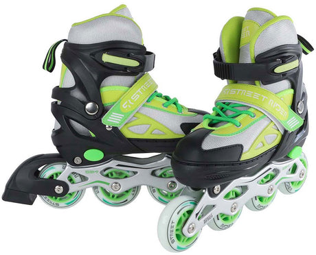 Patines en línea street rider verde negro ajustable, talla 37-40