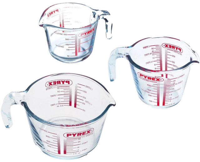 Vaso medidor Pyrex, juego de 3 piezas - | preparación clásica