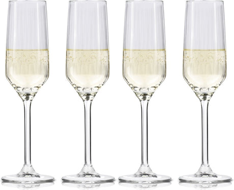 Copas de champán Alpina 22cl - juego de copas de champán 4 piezas - también aptas como copas de cava y prosecco - copas de champán - juego de copas aptas para lavavajillas