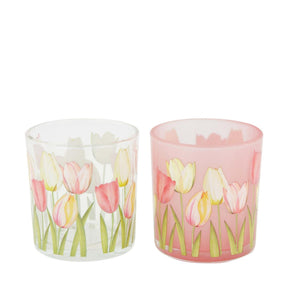 Dijk natural collections portavelas estampado tulipán ø7,3xh8cm