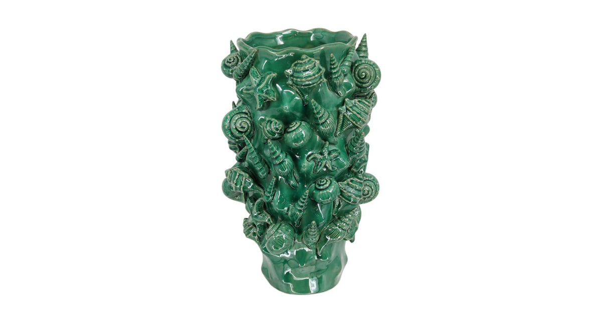 Vase ceramic 24x24x40.5cm turqoise