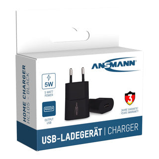 Bloque cargador de teléfono Ansmann USB-A negro | 4 piezas