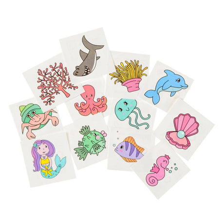 Duckiez tatuajes animales marinos, 12 uds.