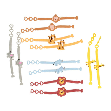 Pulsera Duckiez animales salvajes, juego de 12 piezas.