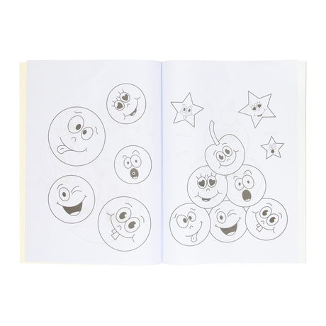 Libro para colorear Duckiez con hoja de pegatinas de cara sonriente