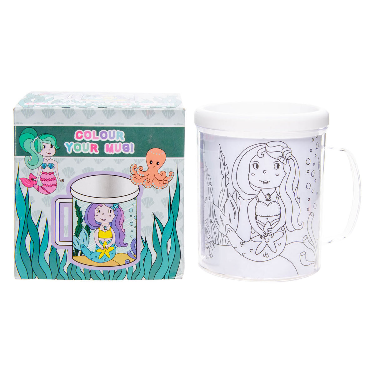 Colorea tu propia taza de sirena
