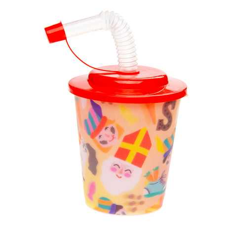 Vaso Duckiez con tapa y pajita Sinterklaas, 12 uds.
