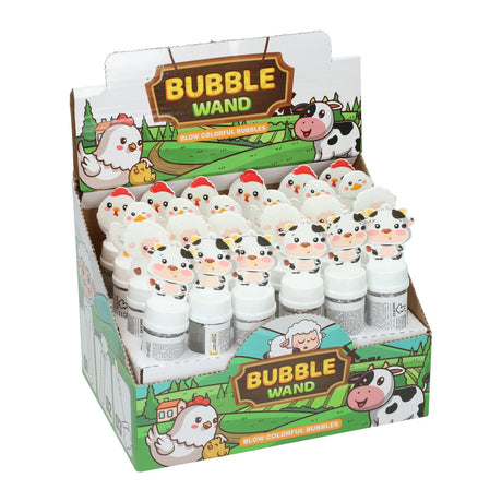 Mini soplador de burbujas Duckiez animales de granja - 24 uds.