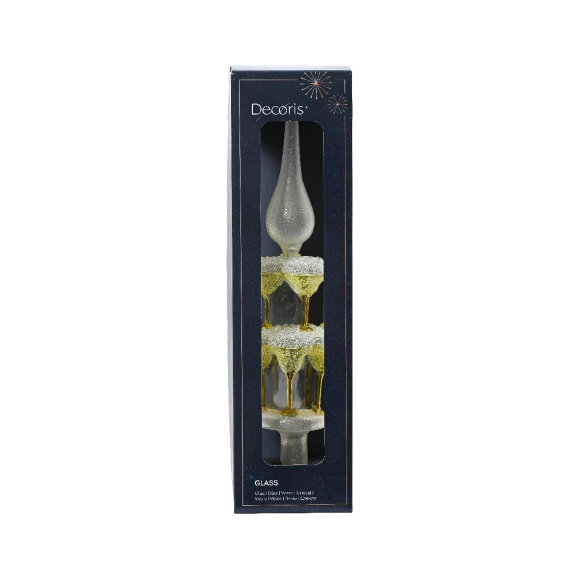 Torre de cóctel Decoris Peak de cristal 31cm amarillo-verde
