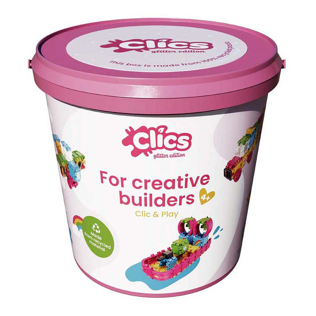 Bloques de construcción Clics - juego de construcción con purpurina 8 en 1