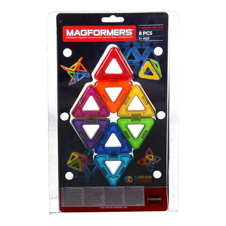 Línea de juego estándar triangular Magformers - 8 piezas - juego de construcción magnético
