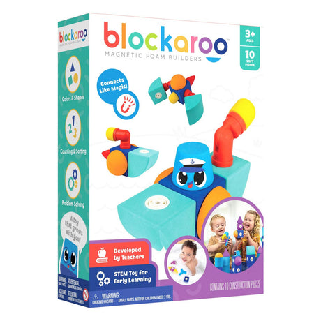 Bloques magnéticos de espuma Blockaroo, caja para barcos, 10 uds.