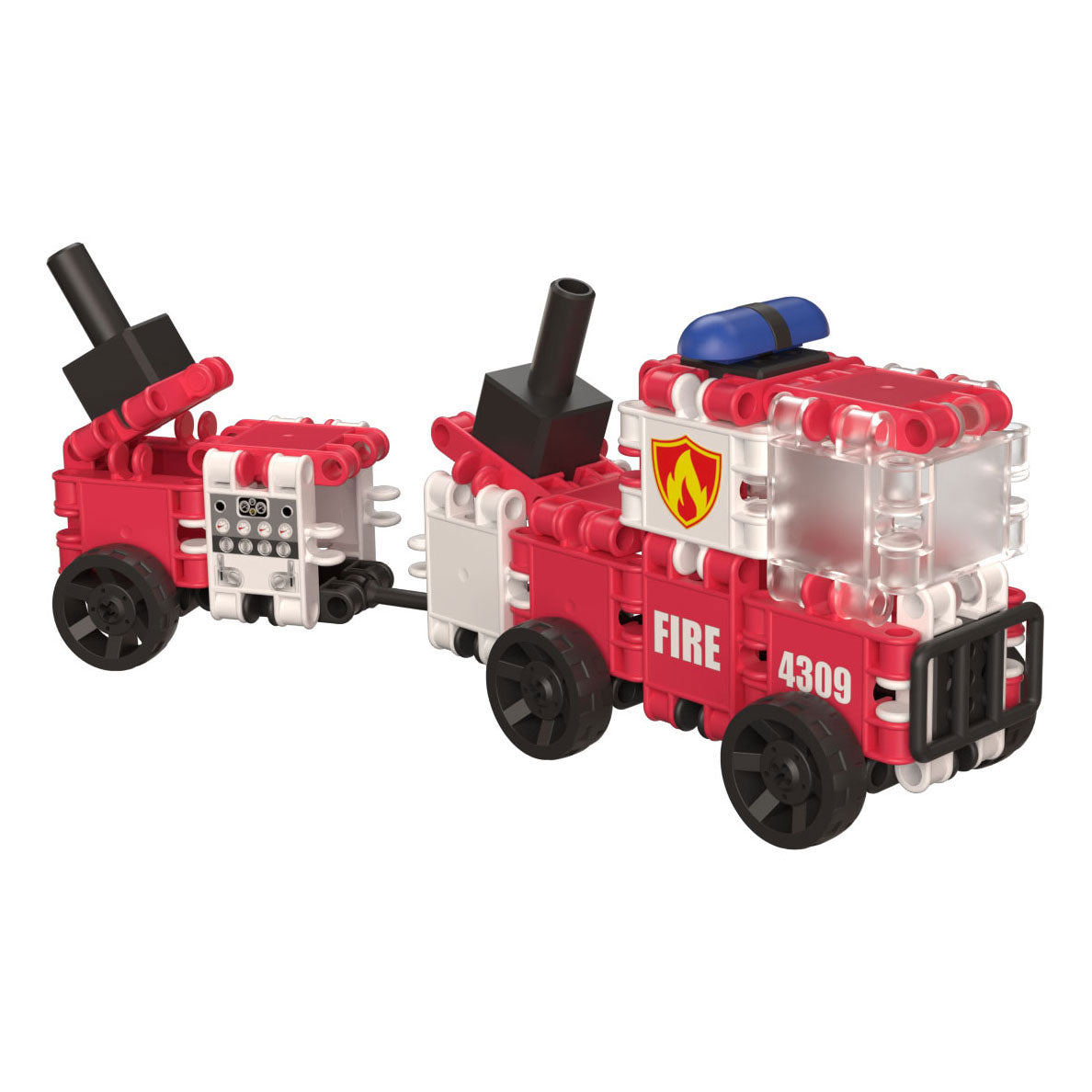 Clics bomberos bloques de construcción 8 en 1 - juguetes sostenibles hechos de plástico reciclado - set de construcción 8 en 1 - juguetes niños y niñas 4,5,6,7,8 años - juguetes educativos - juguetes Montessori - juguetes de construcción