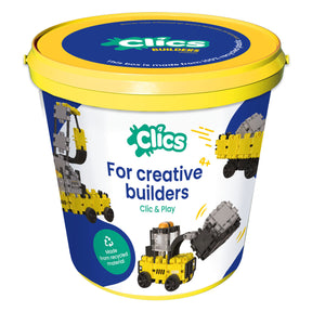 Clics builders bloques de construcción 5 en 1 - juguetes sostenibles fabricados con plástico reciclado - set de construcción 5 en 1 - juguetes niños y niñas 4,5,6,7,8 años - juguetes educativos - juguetes montessori - juguetes de construcción