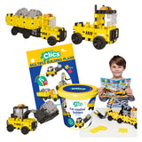 Clics builders bloques de construcción 5 en 1 - juguetes sostenibles fabricados con plástico reciclado - set de construcción 5 en 1 - juguetes niños y niñas 4,5,6,7,8 años - juguetes educativos - juguetes montessori - juguetes de construcción
