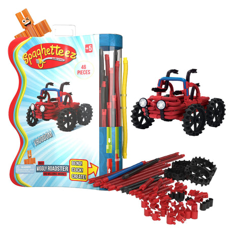 Barras de construcción flexibles Clics spaghettiez Wiggly Roadsters, 46 uds.