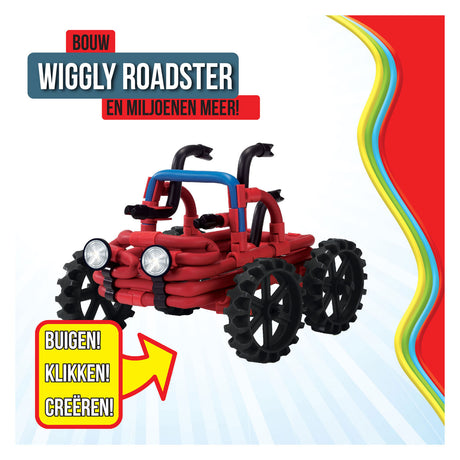 Barras de construcción flexibles Clics spaghettiez Wiggly Roadsters, 46 uds.