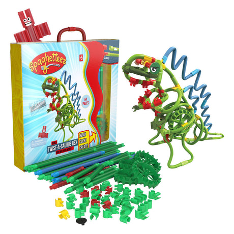 Varillas de construcción flexibles Spaghetteez twist-a-saurus rex, 64 uds.