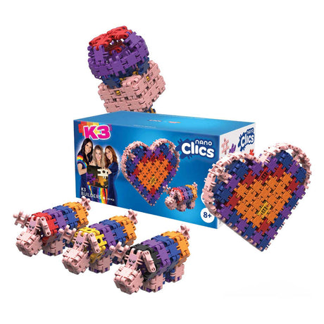 Clics nano - k3 builders set de 190 piezas - Bloques de construcción 5 en 1 - juguetes fabricados con plástico 100% reciclado - juguetes 8, 9, 10, 11, 12 años - juguetes de construcción