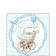 Servilletas Ambiente 25x25cm bienvenida azul