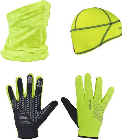 Conjunto básico de ciclismo de alta visibilidad Gripgrab