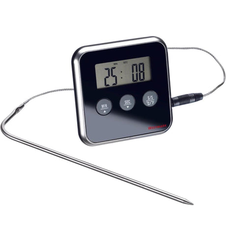 Termómetro digital para asados Westmark, con alarma, para colgar o de pie, plástico de acero inoxidable, negro plateado, 12912280