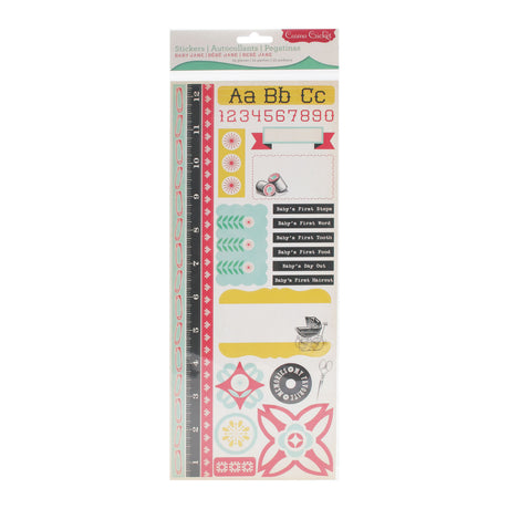 Cosmo cricket • pegatinas de cartulina baby jane 22uds