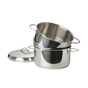 Juego de vaporera Eurocuisine de 20 cm de acero inoxidable con asas de acero de 3,1 litros