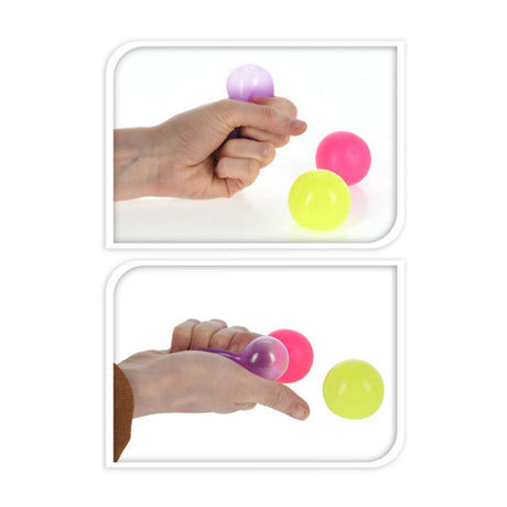 Bolas para apretar de color pegajoso, juego de 3