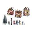 Pueblo navideño con juego de LED, 17 uds.