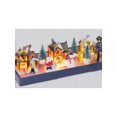 Pueblo navideño con LED, 10 uds.