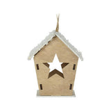 Casa de colgilla de Navidad de madera con LED