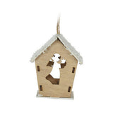 Casa de colgilla de Navidad de madera con LED