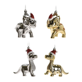 Colgante navideño dinosaurio 12cm, 24uds.