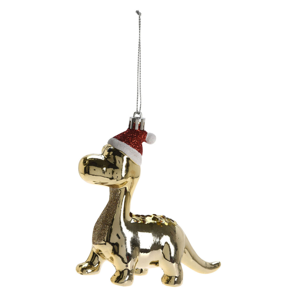 Colgante navideño dinosaurio 12cm, 24uds.