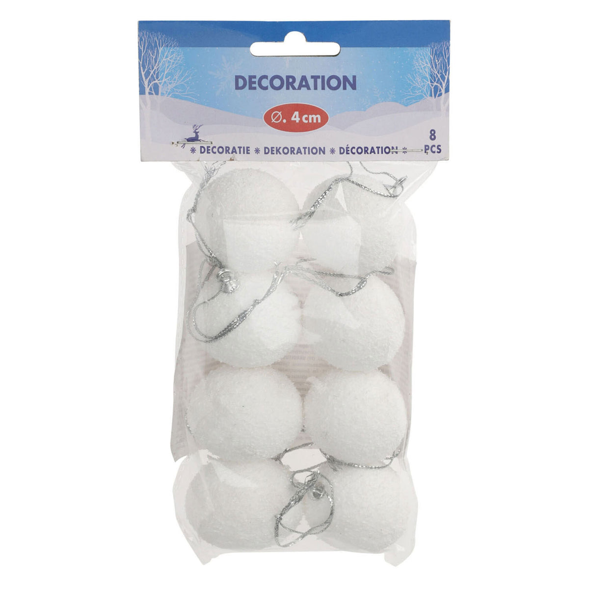 Bolas de nieve decorativas, 8 uds.