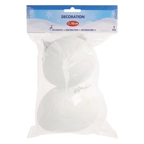 Bolas de nieve decorativas 10cm, 2ud.