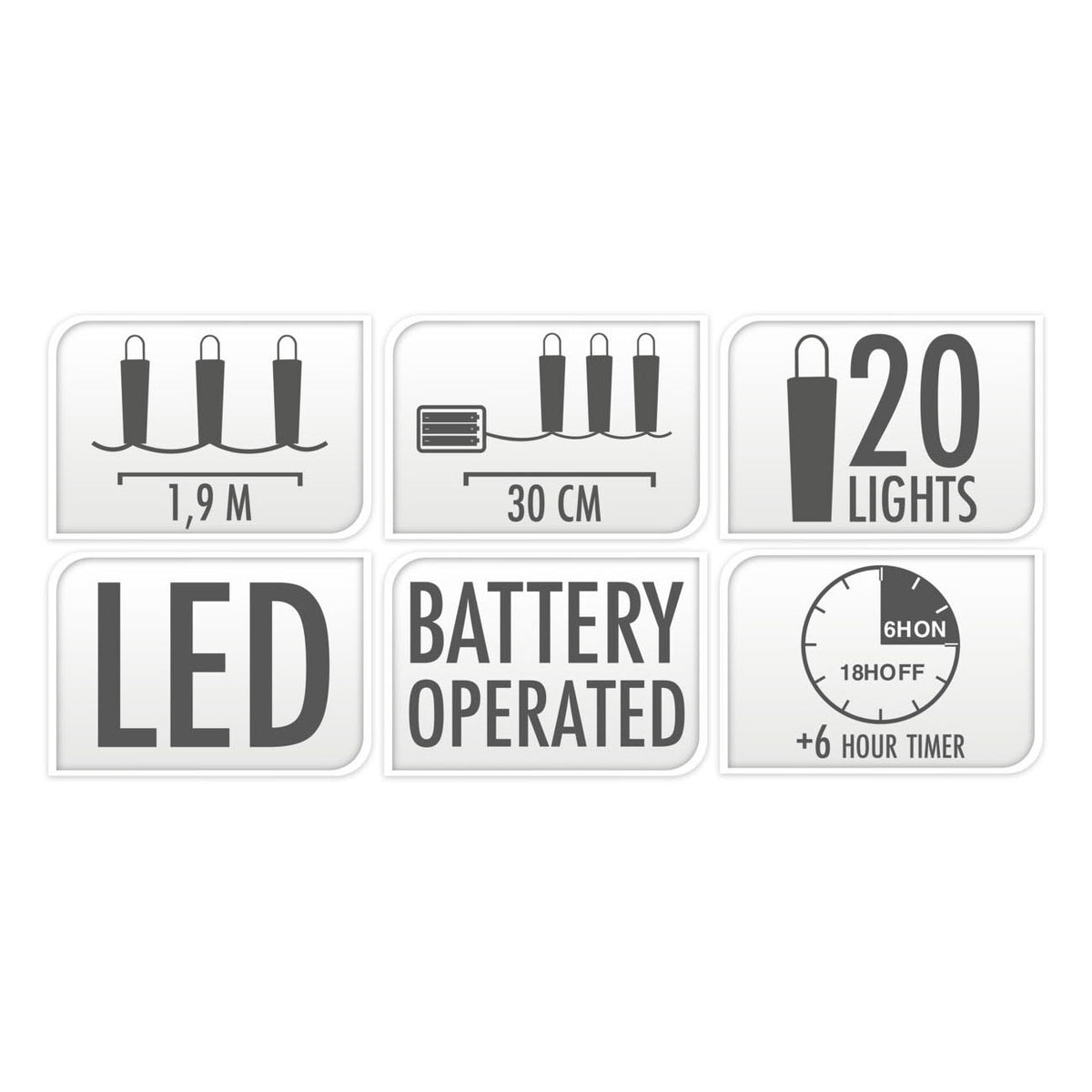 Slinger Snowball 20 LED LED, 190 cm