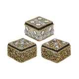 Caja de almacenamiento 4x3 cm dorada, juego de 36