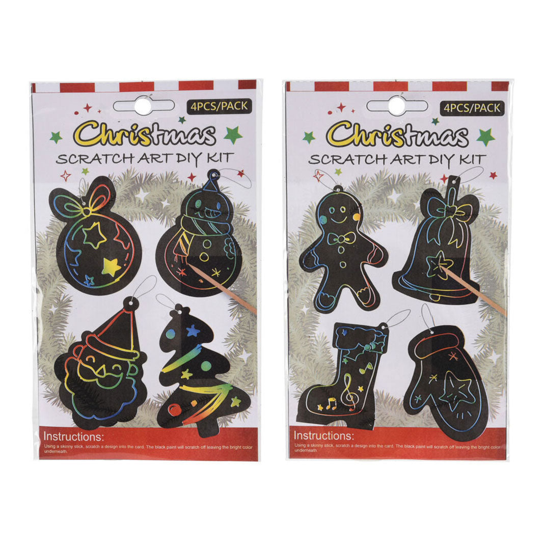 Perchas navideñas Scratch art, 4 piezas.