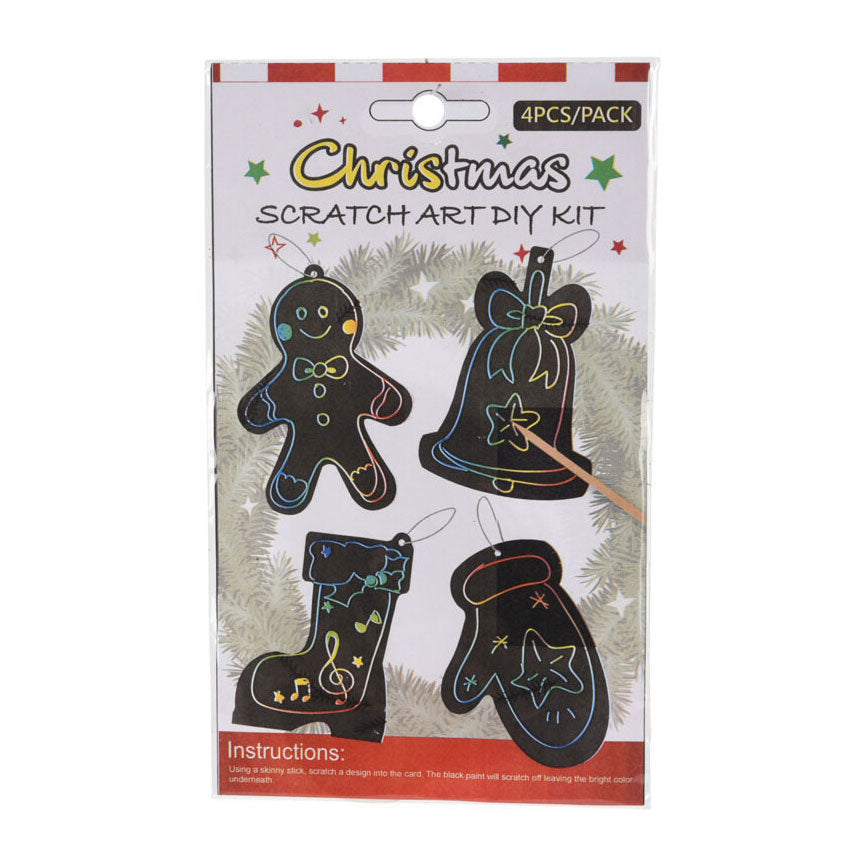 Perchas navideñas Scratch art, 4 piezas.